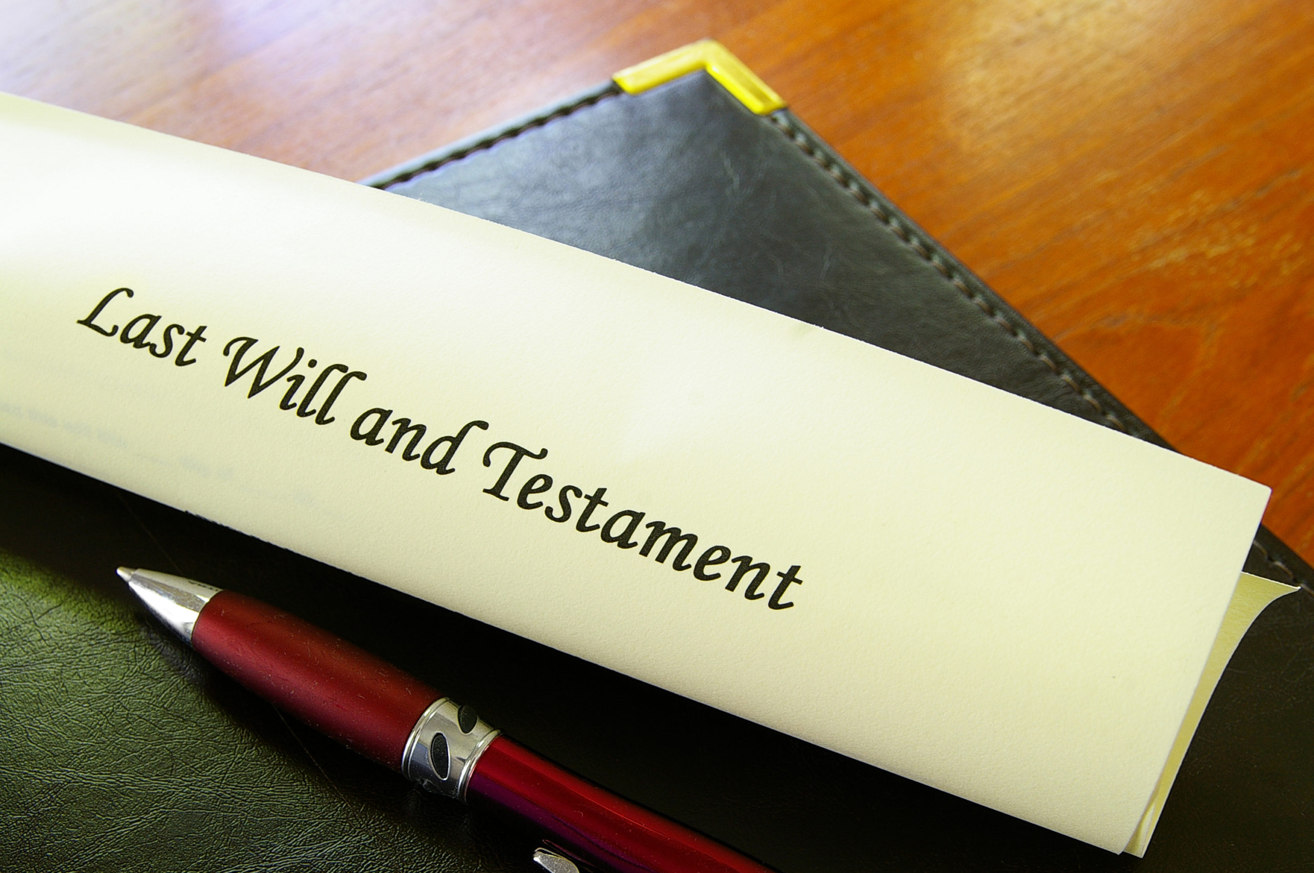 Estate Lawyer Wilkes-Barre, PA - Last Will and Testament document on desk